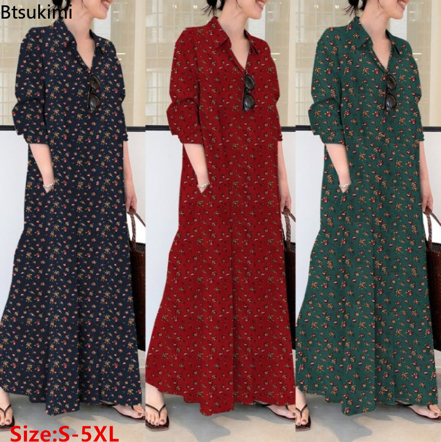 Новое женское длинное платье-р – обзор и цена Casual Loose Linen Shirt Dress