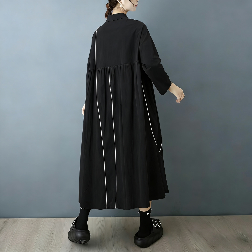 Новое платье-рубашка SuperAen  – обзор и цена Korean Style A Line Shirt Dress