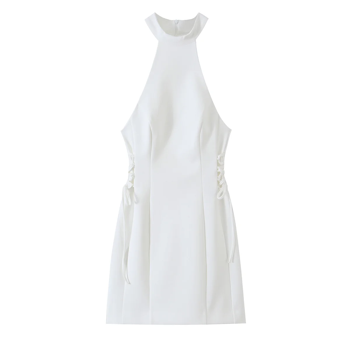 Женское белое мини-платье с вы – обзор и цена Y2K Backless Halter Mini Dress
