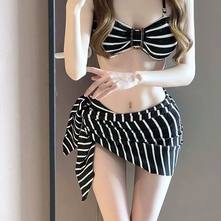 Новый женский черный полосатый – обзор и цена Swimwear